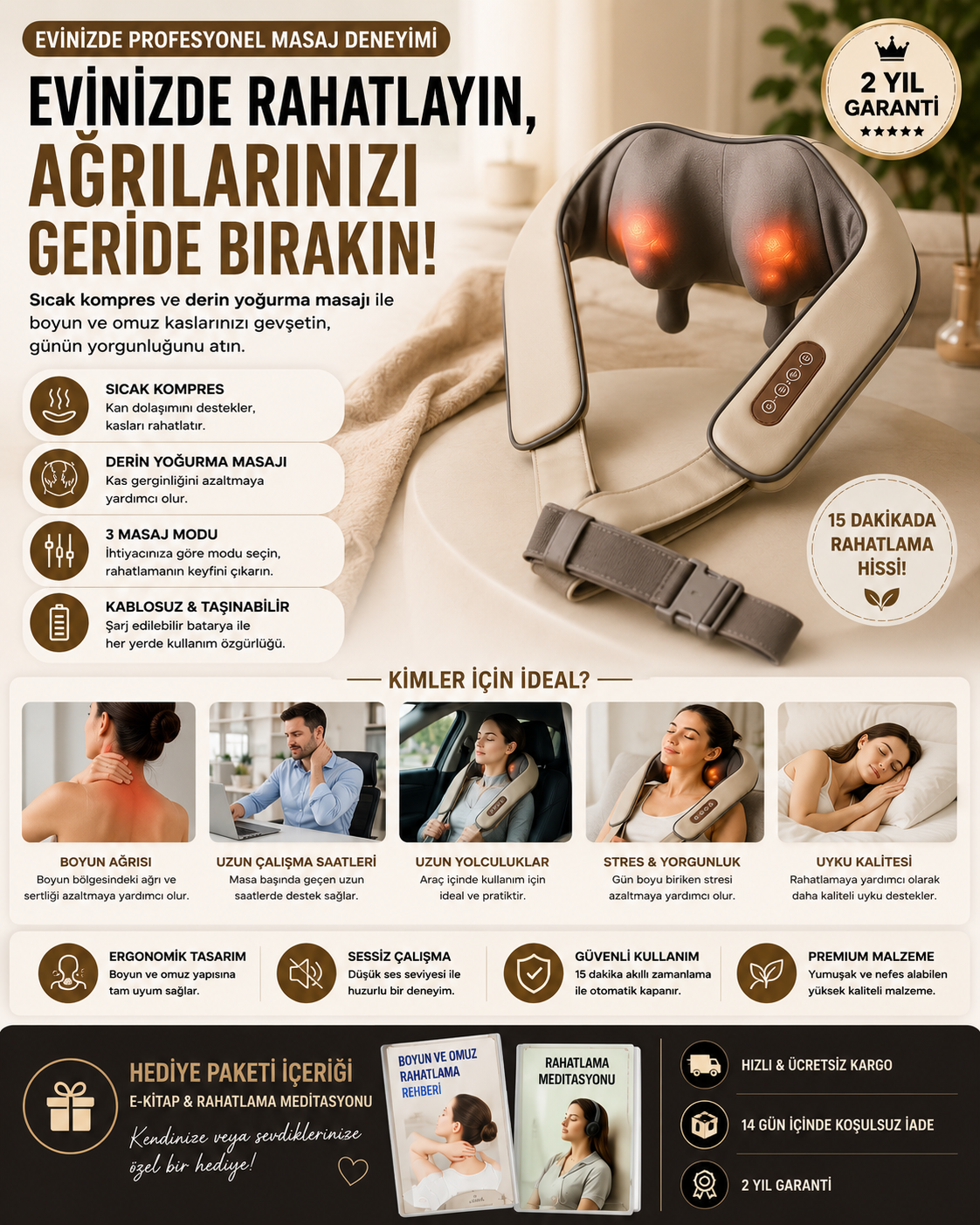 Nexora™ NeckRelief Pro | Boyun ve Omuz Gerginliğine Karşı Rahatlama Desteği