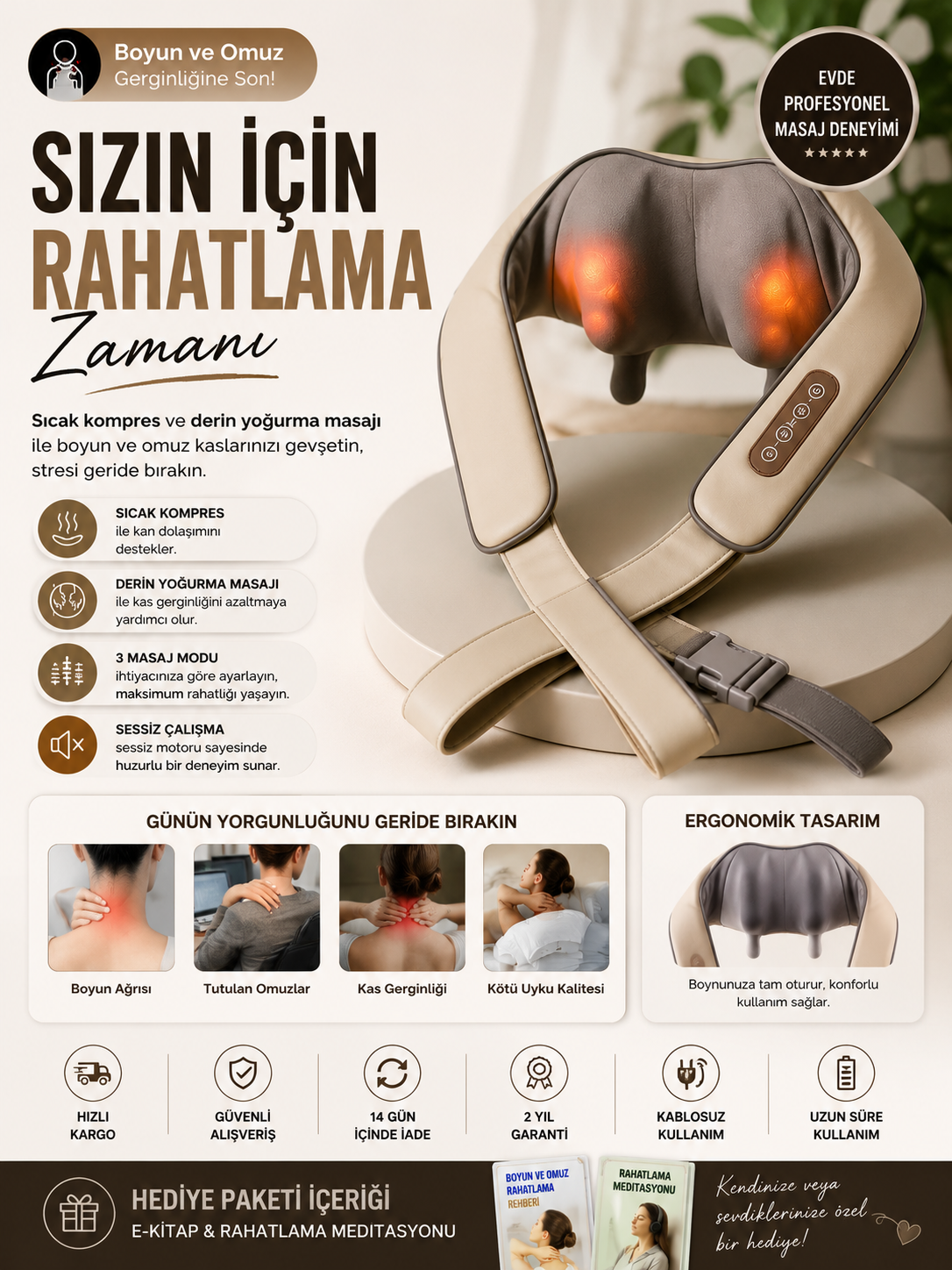 Nexora™ NeckRelief Pro | Boyun ve Omuz Gerginliğine Karşı Rahatlama Desteği